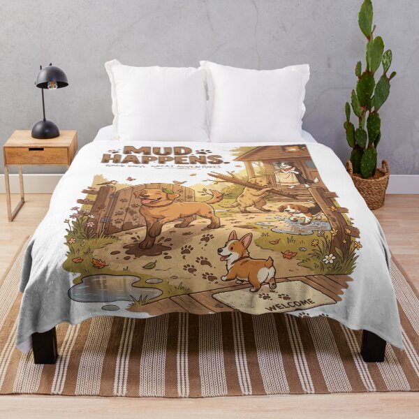 Item preview, Mud Happens | Funny Dog Lover Design | Outdoor Adventure Dog Illustration | Premium Pet Graphic designed and sold by SAJ Design Studio.