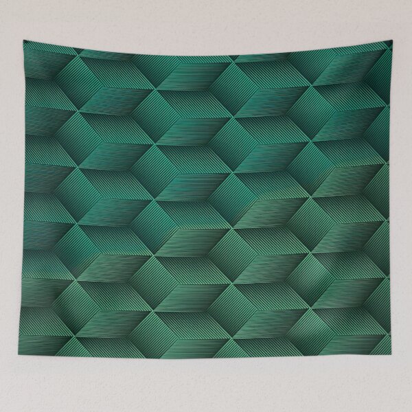 Item preview, Geometric Pattern with Textured Diamond Shapes in Varying Shades of Deep Teal and Aqua Green designed and sold by Matt_Smith.