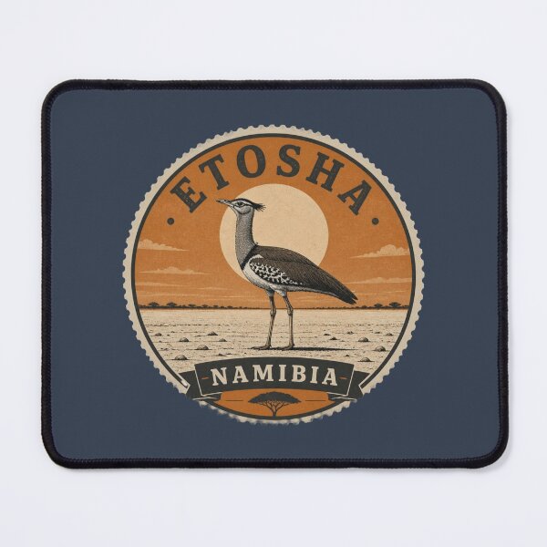 Item preview, Etosha Namibia Wildlife Travel Badge – Kori Bustard designed and sold by The Digital Compass.