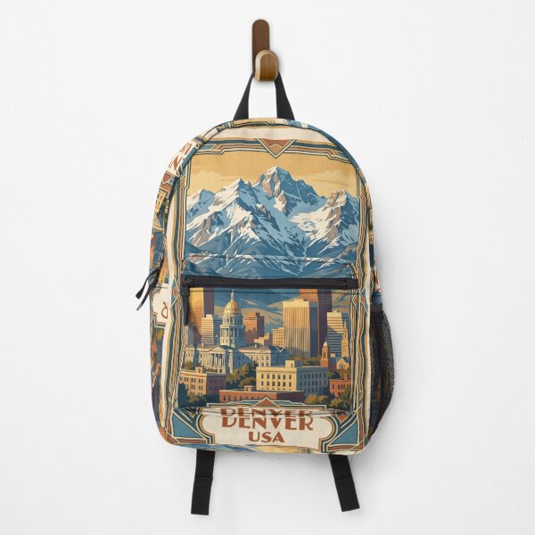 Item preview, Denver Colorado Vintage Travel Art – State Capitol & Rocky Mountains designed and sold by Bomax121.