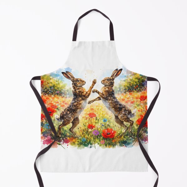 Item preview, Dancing Hares in Flower Field designed and sold by cuprum.