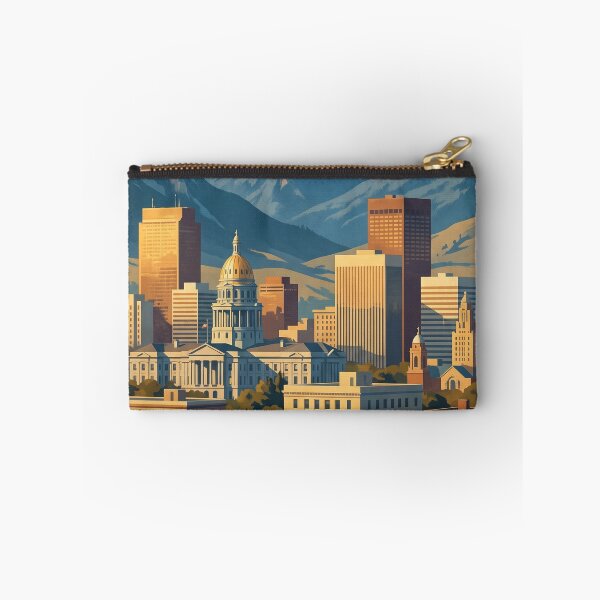 Item preview, Denver Colorado Vintage Travel Art – State Capitol & Rocky Mountains designed and sold by Bomax121.