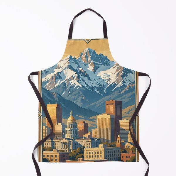 Item preview, Denver Colorado Vintage Travel Art – State Capitol & Rocky Mountains designed and sold by Bomax121.