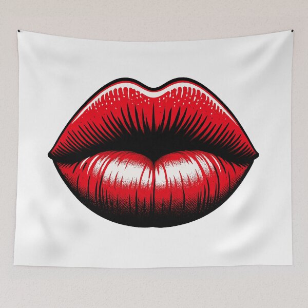 Item preview, Red Lips – Pop Art Glow designed and sold by Rocket&Stars.
