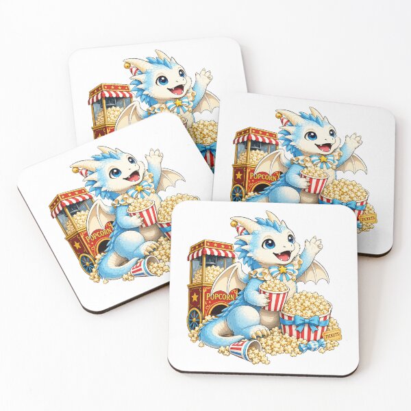 Item preview, Cute Baby Dragon with Popcorn designed and sold by Hatchling Hollow.
