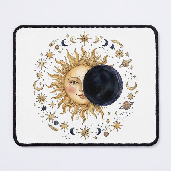 Item preview, Celestial Sun and Moon Eclipse Mandala designed and sold by GaflariDesign.