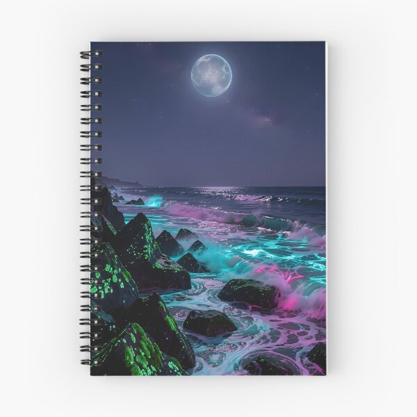 Item preview, Full moon over the Neon Coast designed and sold by VoidVeilStudio.