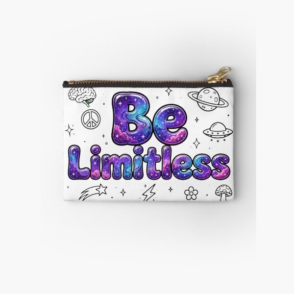 Item preview, Be Limitless Cosmic Galaxy Nebula UFO Brain Peace Retro Typography Quote designed and sold by AuraVibesArts .