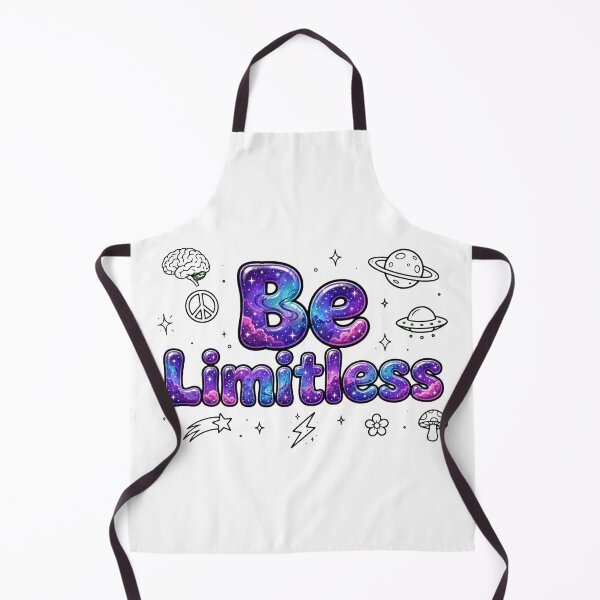 Item preview, Be Limitless Cosmic Galaxy Nebula UFO Brain Peace Retro Typography Quote designed and sold by AuraVibesArts .