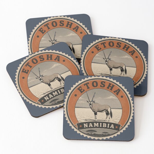 Item preview, Etosha Namibia Wildlife Travel Badge – Oryx on the Salt Pan designed and sold by The Digital Compass.
