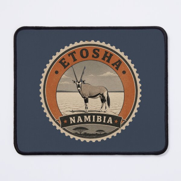 Item preview, Etosha Namibia Wildlife Travel Badge – Oryx on the Salt Pan designed and sold by The Digital Compass.