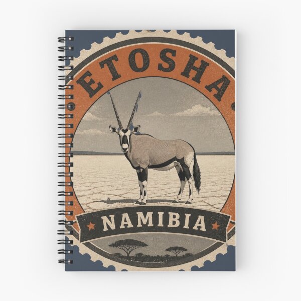 Item preview, Etosha Namibia Wildlife Travel Badge – Oryx on the Salt Pan designed and sold by The Digital Compass.