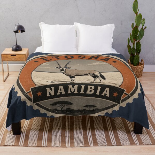 Item preview, Etosha Namibia Wildlife Travel Badge – Oryx on the Salt Pan designed and sold by The Digital Compass.