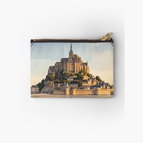 Item preview, Mont Saint-Michel France Vintage Travel Art – Medieval Abbey & Tidal Bay designed and sold by Bomax121.