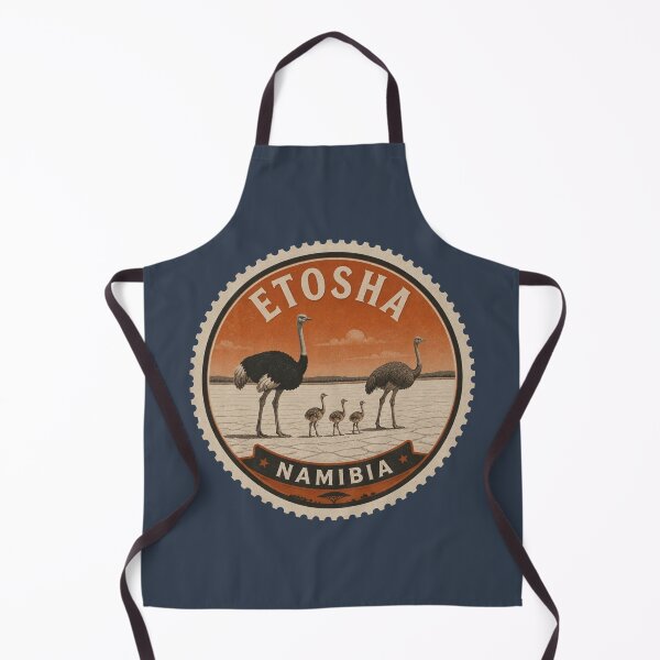 Item preview, Etosha Namibia Wildlife Travel Badge – Ostriches on the Salt Pan designed and sold by The Digital Compass.