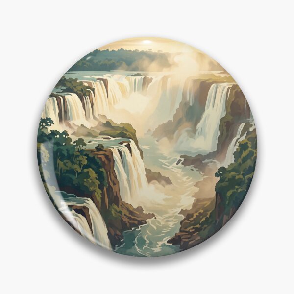 Item preview, Iguazu Falls Argentina Vintage Travel Art – Waterfalls & Rainforest designed and sold by Bomax121.