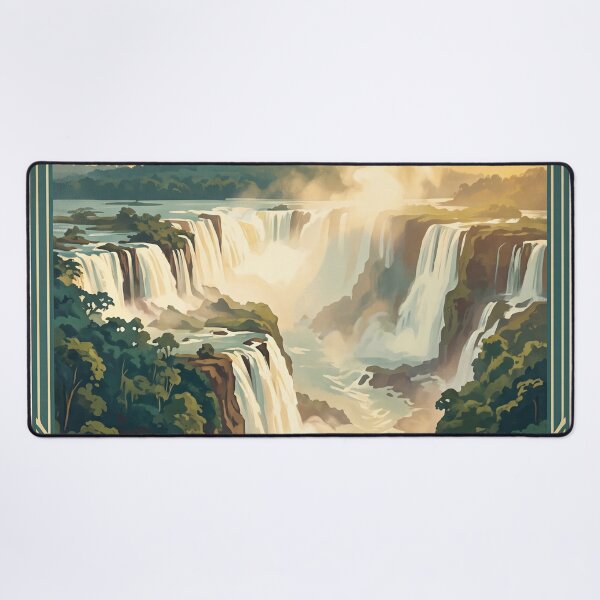 Item preview, Iguazu Falls Argentina Vintage Travel Art – Waterfalls & Rainforest designed and sold by Bomax121.