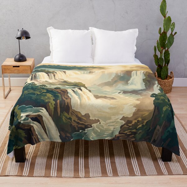 Item preview, Iguazu Falls Argentina Vintage Travel Art – Waterfalls & Rainforest designed and sold by Bomax121.