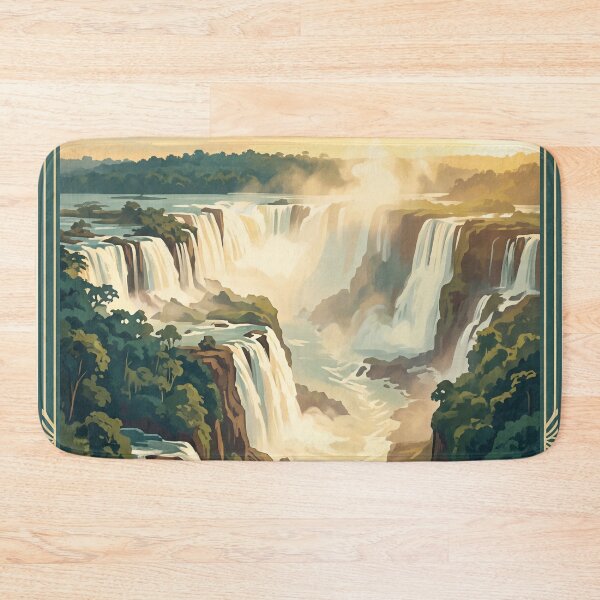 Item preview, Iguazu Falls Argentina Vintage Travel Art – Waterfalls & Rainforest designed and sold by Bomax121.