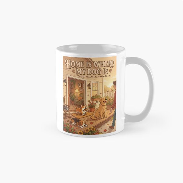 Item preview, Home Is Where My Dog Is | Heartwarming Dog Lover Design | Cozy Pet Family Illustration | Premium Lifestyle Graphic designed and sold by SAJ Design Studio.