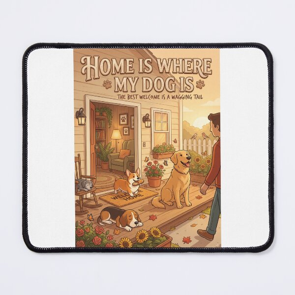 Item preview, Home Is Where My Dog Is | Heartwarming Dog Lover Design | Cozy Pet Family Illustration | Premium Lifestyle Graphic designed and sold by SAJ Design Studio.