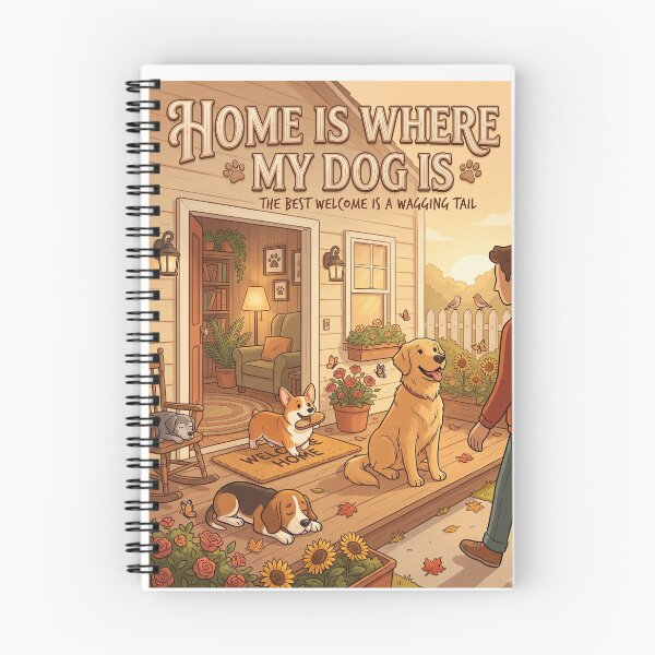 Item preview, Home Is Where My Dog Is | Heartwarming Dog Lover Design | Cozy Pet Family Illustration | Premium Lifestyle Graphic designed and sold by SAJ Design Studio.