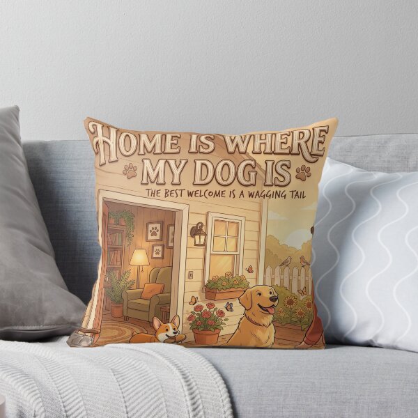 Item preview, Home Is Where My Dog Is | Heartwarming Dog Lover Design | Cozy Pet Family Illustration | Premium Lifestyle Graphic designed and sold by SAJ Design Studio.