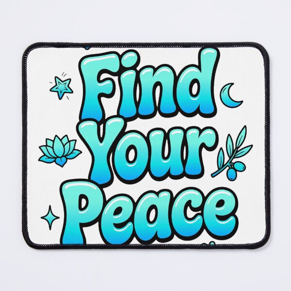 Item preview, Find Your Peace Aqua Cyan Blue Dove Lotus Olive Branch Retro Quote designed and sold by AuraVibesArts .