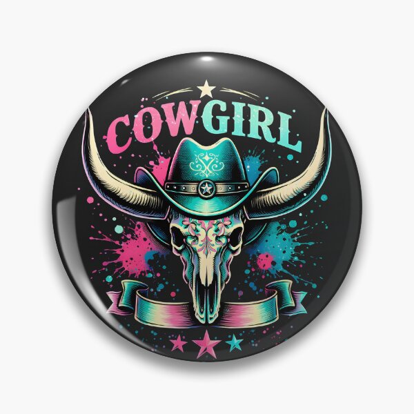 Item preview, Retro Western Cowgirl Longhorn Skull designed and sold by legendaryskins.