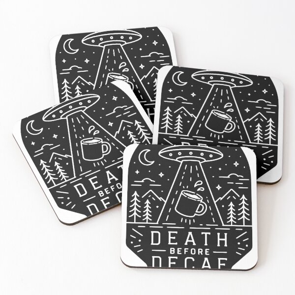 Item preview, Death Before Decaf UFO designed and sold by KingOfRockk.
