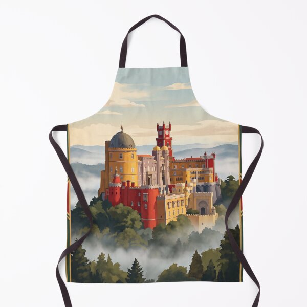 Item preview, Sintra Portugal Vintage Travel Art – Pena Palace & Misty Mountain Landscape designed and sold by Bomax121.