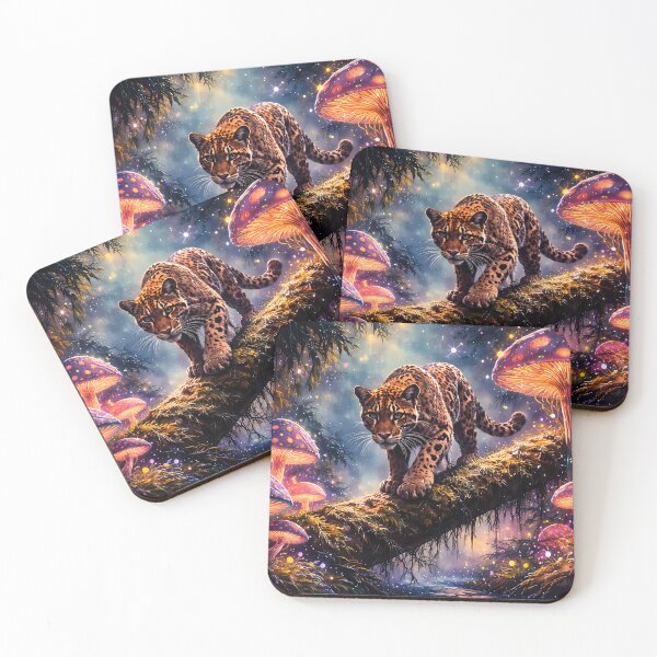 Item preview, Jaguar Amongst Glowing Mushrooms designed and sold by cuprum.