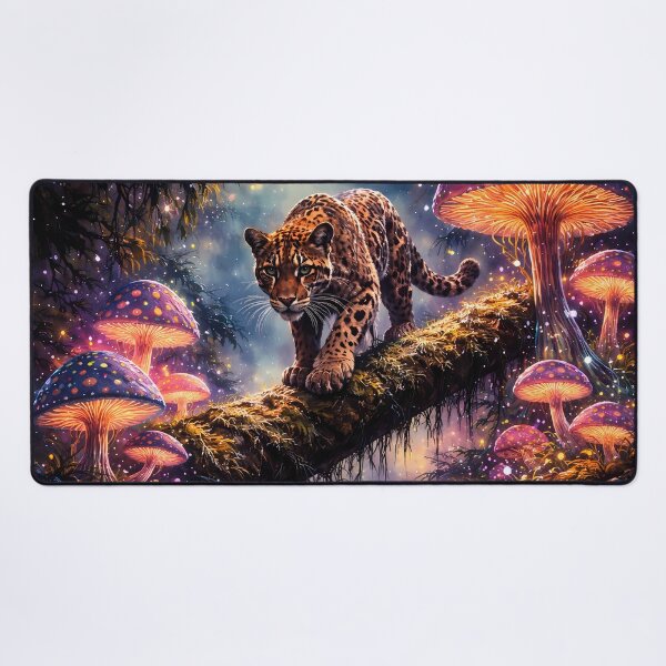 Item preview, Jaguar Amongst Glowing Mushrooms designed and sold by cuprum.