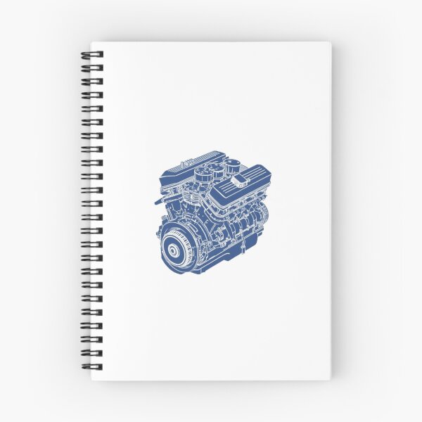 Item preview, Vintage V8 Car Engine Technical Line Art Blueprint designed and sold by ByKayaPrints.