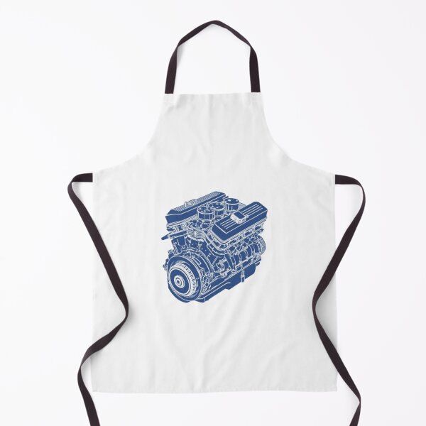 Item preview, Vintage V8 Car Engine Technical Line Art Blueprint designed and sold by ByKayaPrints.