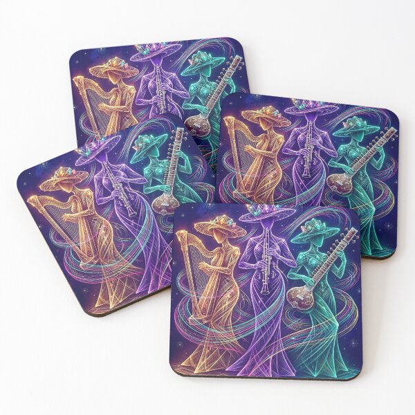 Item preview, Neon Celestial Musicians Trio designed and sold by CanvasRebel.