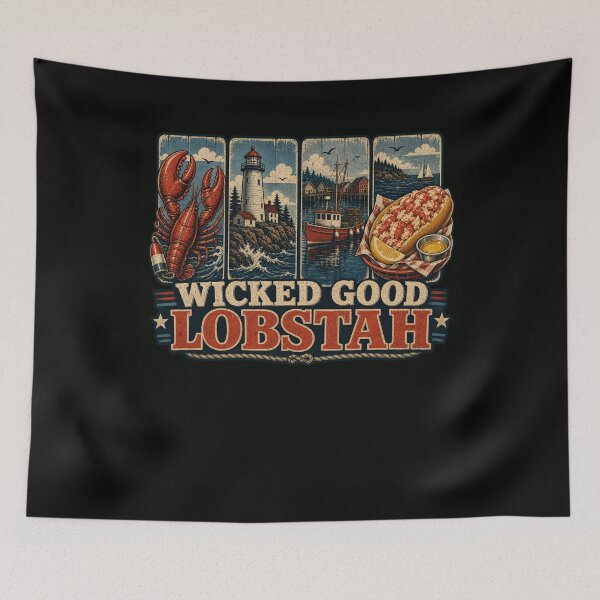Item preview, New England Coastal Lobstah Roll Vintage Design designed and sold by snowry.