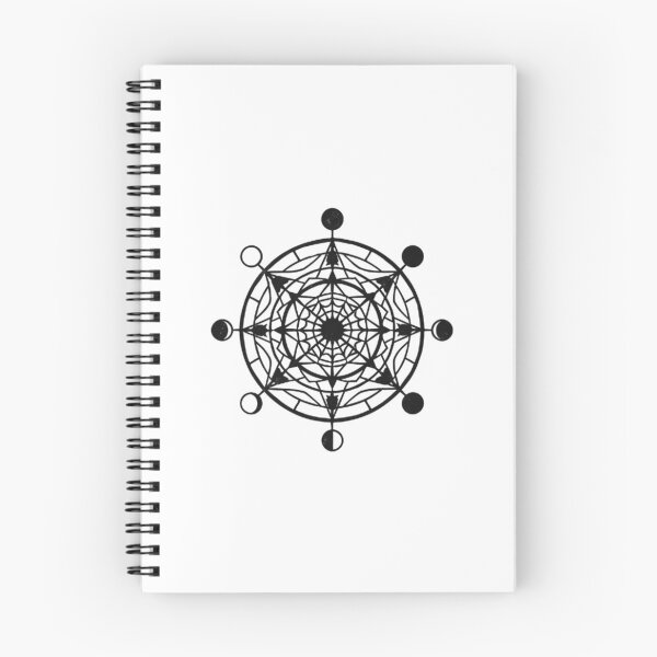 Item preview, Sacred Geometry Moon Phases Mystic Mandala Line Art designed and sold by ByKayaPrints.
