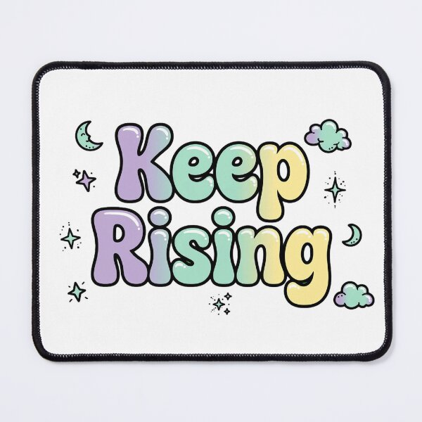 Item preview, Keep Rising Pastel Lavender Mint Yellow Moon Cloud Retro Quote designed and sold by AuraVibesArts .