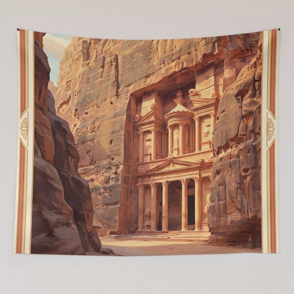 Item preview, Petra Jordan Vintage Travel Art – Treasury, Siq & Rose-Red City designed and sold by Bomax121.