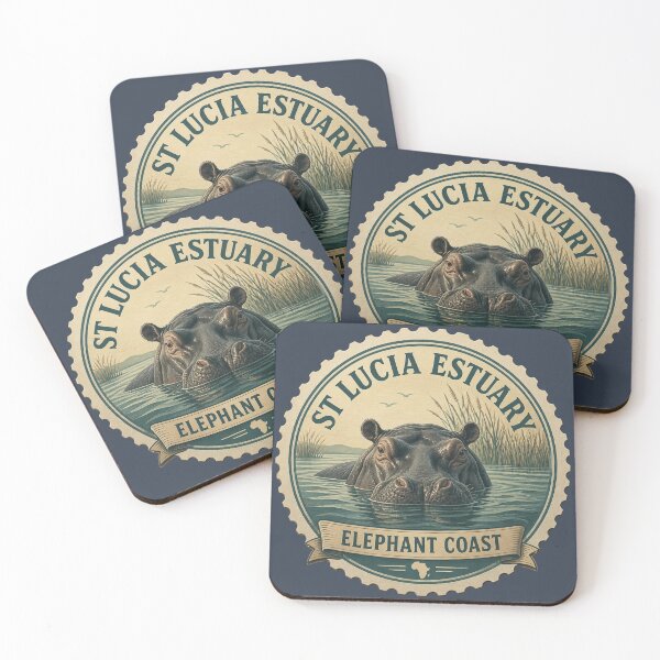 Item preview, St Lucia Estuary Travel Badge – Elephant Coast Hippo designed and sold by The Digital Compass.