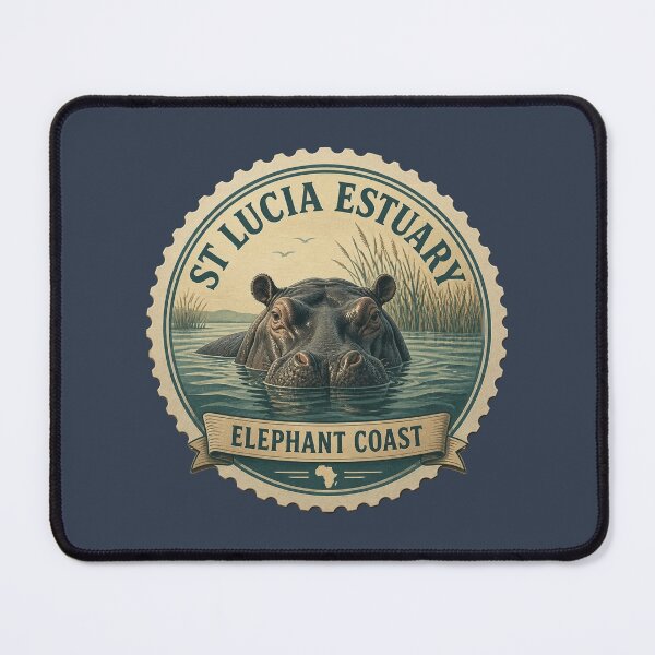 Item preview, St Lucia Estuary Travel Badge – Elephant Coast Hippo designed and sold by The Digital Compass.