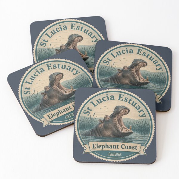 Item preview, St Lucia Estuary Travel Badge –  Hippo designed and sold by The Digital Compass.
