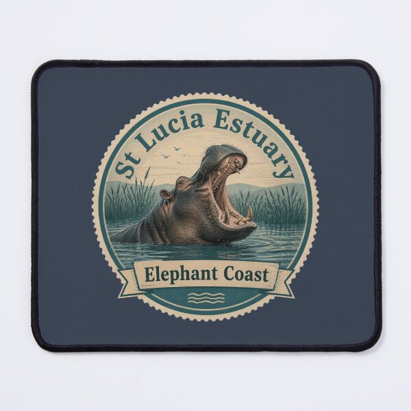 Item preview, St Lucia Estuary Travel Badge – Hippo designed and sold by The Digital Compass.