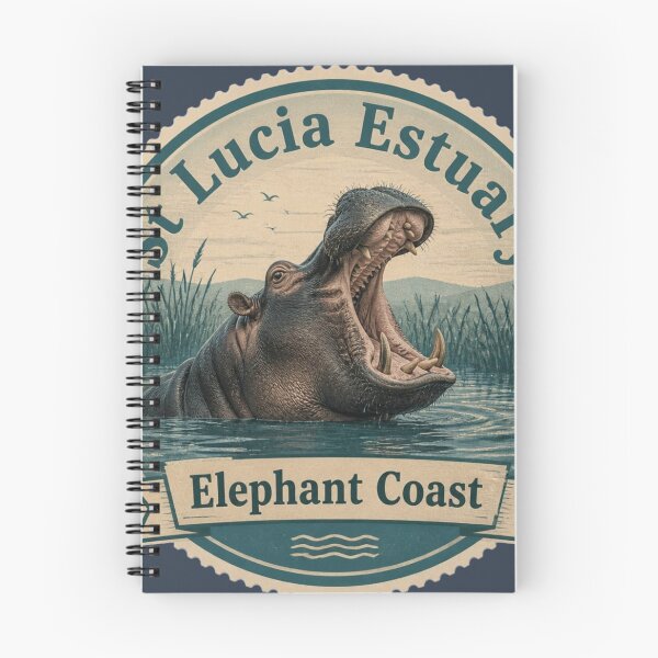 Item preview, St Lucia Estuary Travel Badge – Hippo designed and sold by The Digital Compass.