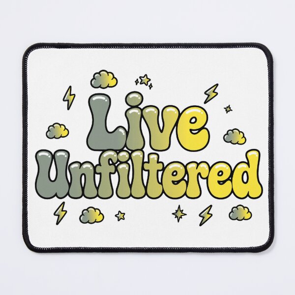 Item preview, Live Unfiltered Olive Green Yellow Lightning Cloud Retro Typography Quote designed and sold by AuraVibesArts .