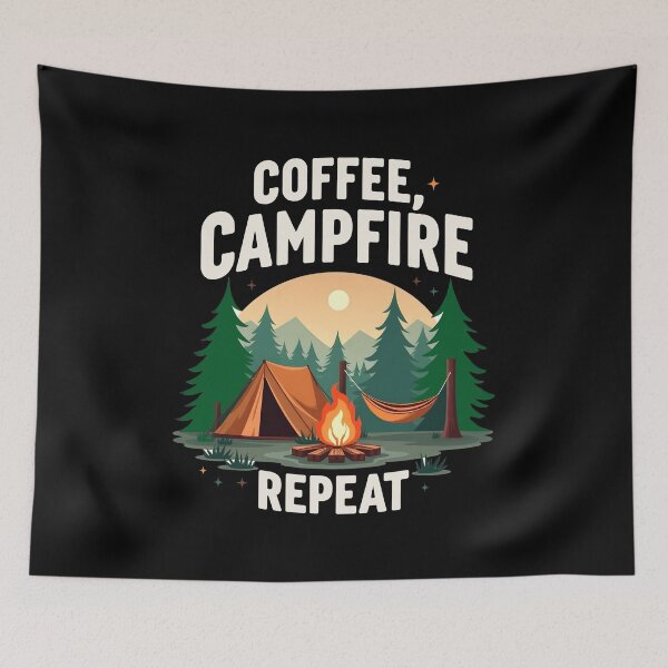Item preview, Coffee, Campfire, Repeat designed and sold by SafariCreativeD.