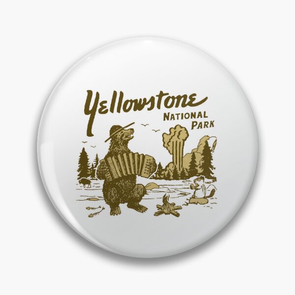 Item preview, Yellowstone National Park Bear Playing Accordion Vintage Camping Nature T-Shirt designed and sold by Gbriel3.