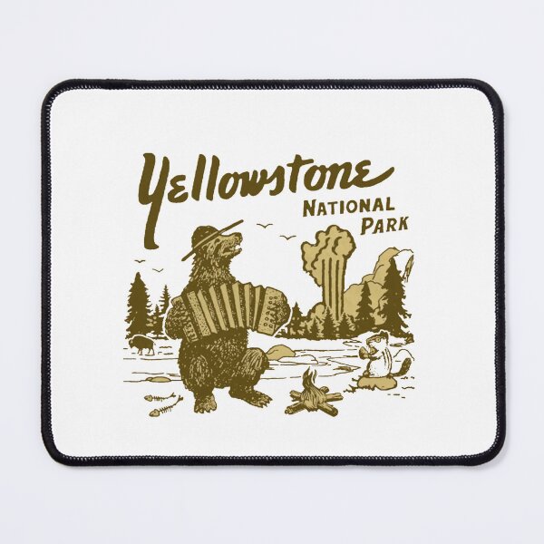 Item preview, Yellowstone National Park Bear Playing Accordion Vintage Camping Nature T-Shirt designed and sold by Gbriel3.
