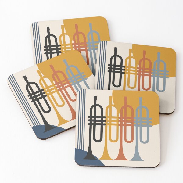 Item preview, Trumpet Quartet Wall Art | Minimalist Brass Instrument Print | Mid-Century Modern Jazz Decor | Abstract Music Illustration designed and sold by Studio pod Burom.